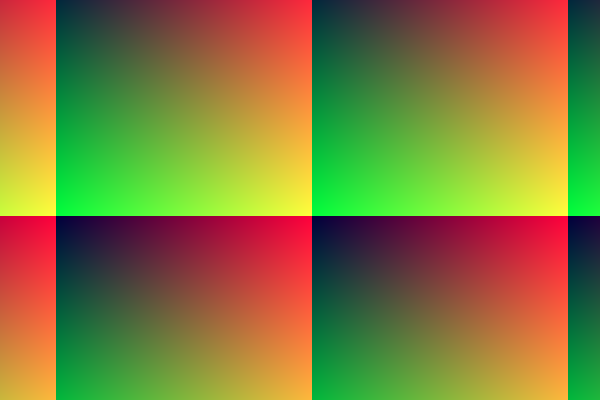 a warm gradient test card